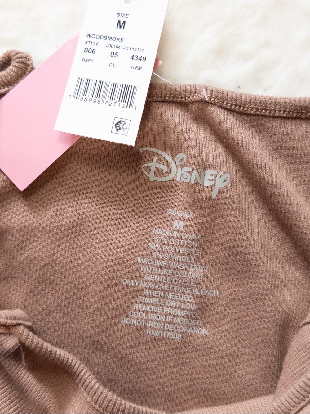 NWT Disney Thumper Bambi Ribbed Mini Dress Brown Medium - Picture 6 of 10